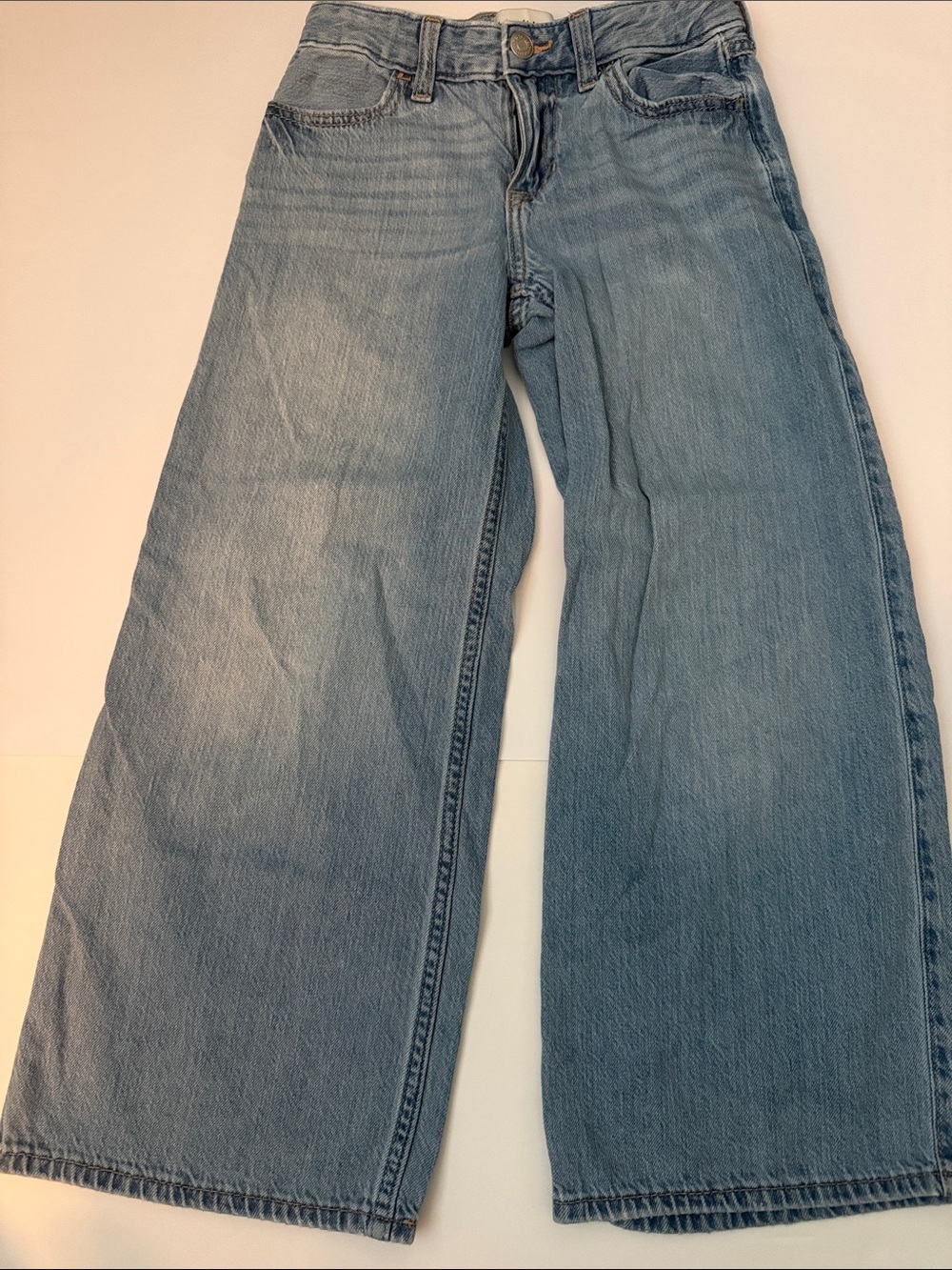 abercrombie kids light blue wide leg jeans